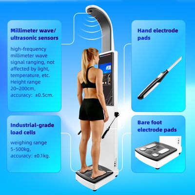 8 Electrodes Biopedancia Scale Dual Frequency Body Composition Weight Body Scan Analysis